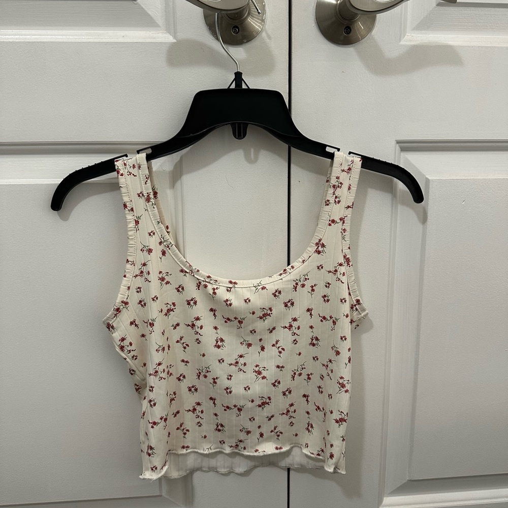 Floral White Crop Top